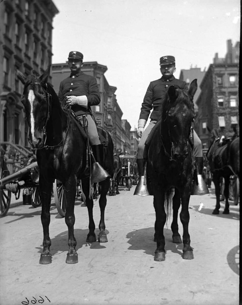 Officers Riding In A Decoration Day Parade, 1900.
