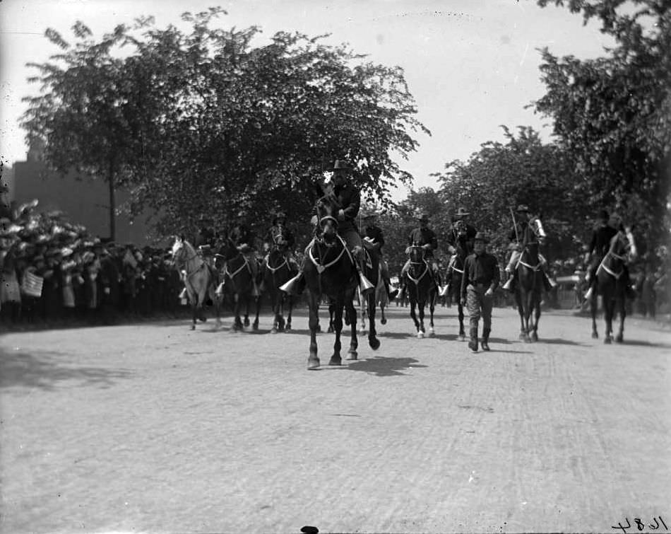 Colonel Bates And His Staff In A Decoration Day Parade, Bronx, 1902.