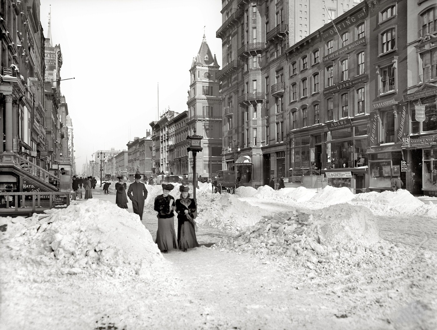 Fifth Avenue After A Snowstorm, New York, Circa 1905.