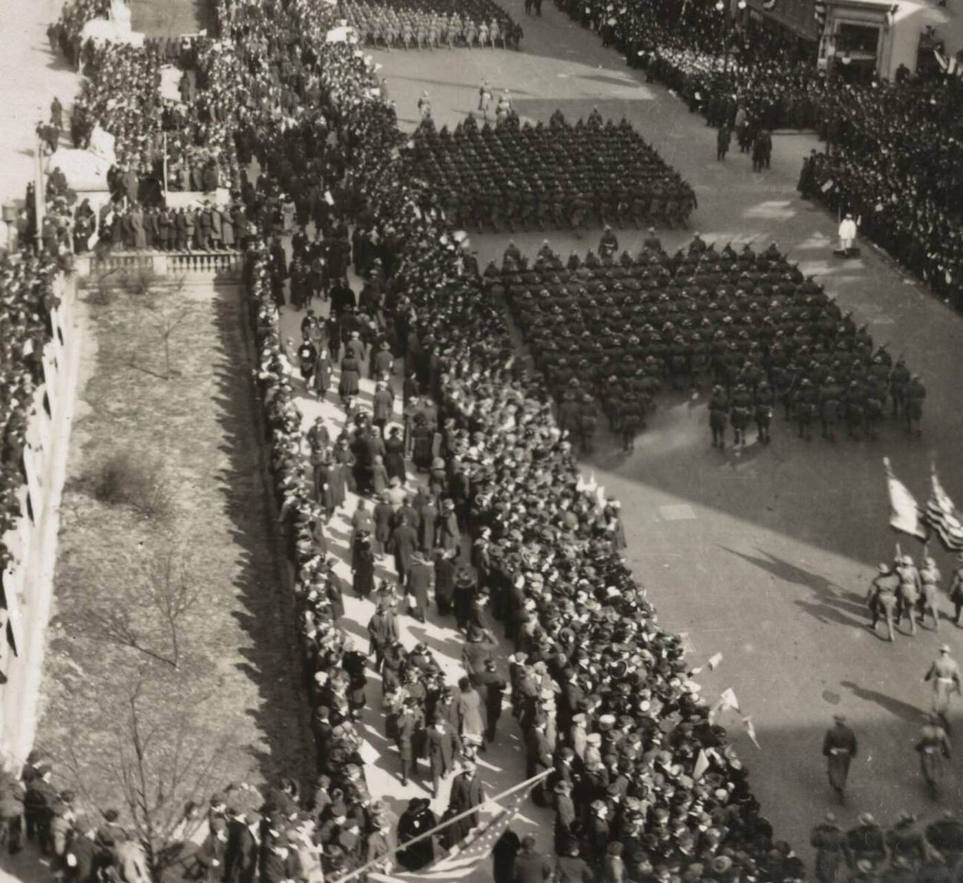 Fighters Who Broke The Hindenburg Line, Parading Down Fifth Ave., New York, Circa 1918.