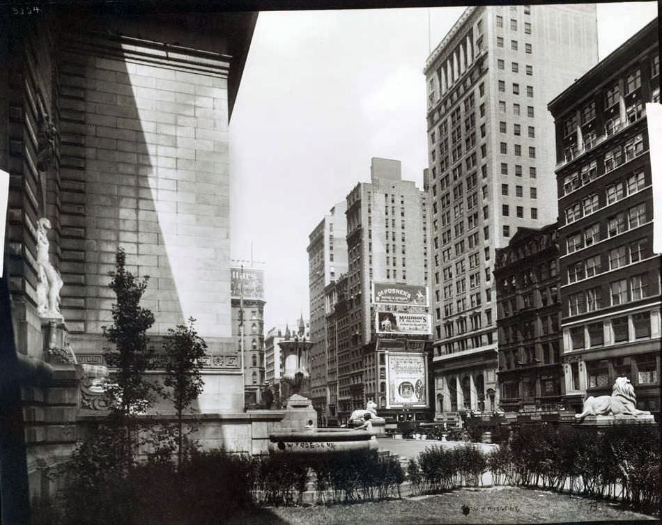 Fifth Avenue Looking Towards 42Nd Street From The New York Public Library, 1920S.