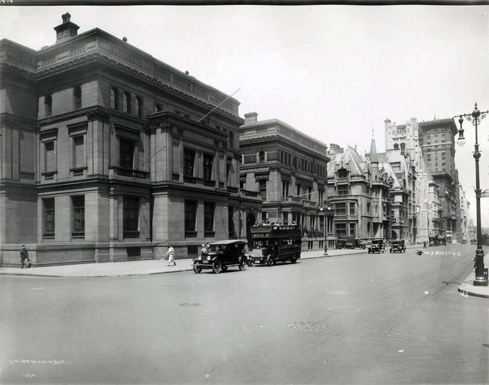 West Side Of Fifth Avenue Looking North From 51St Street, Showing Vanderbilt Houses, 1924.