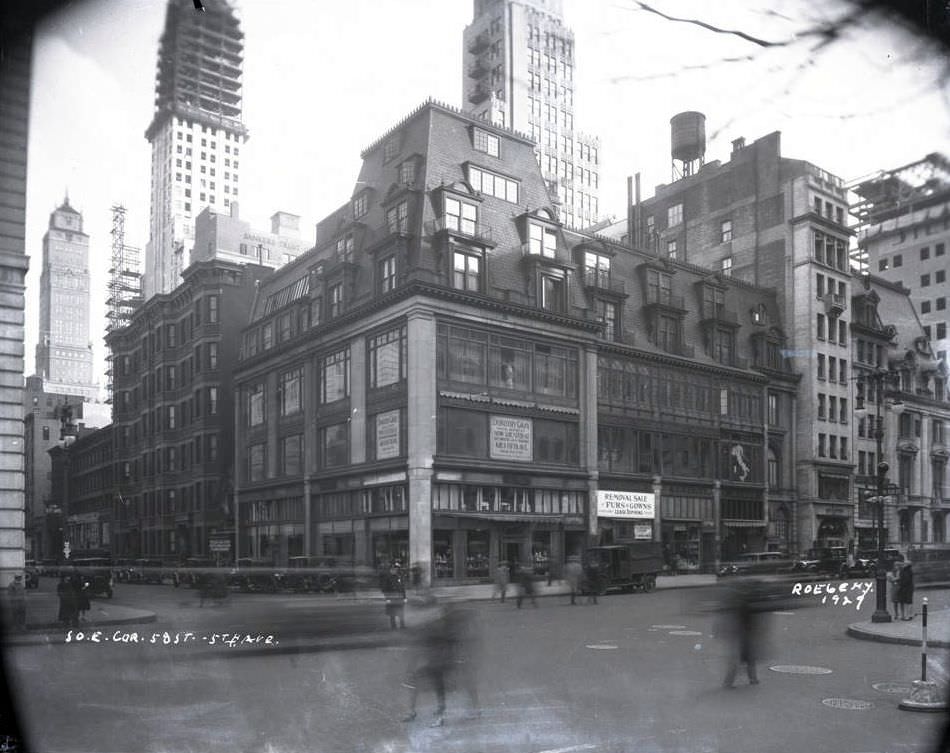 Southeast Corner Of Fifth Avenue And 58Th Street, 1929.