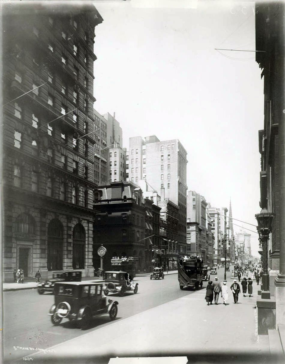 West Side Of Fifth Avenue, Looking North From 43Rd Street And 44Th Street, 1924.