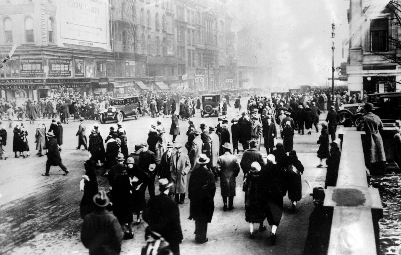 The Junction Of 42Nd Street And Fifth Avenue, 1928.