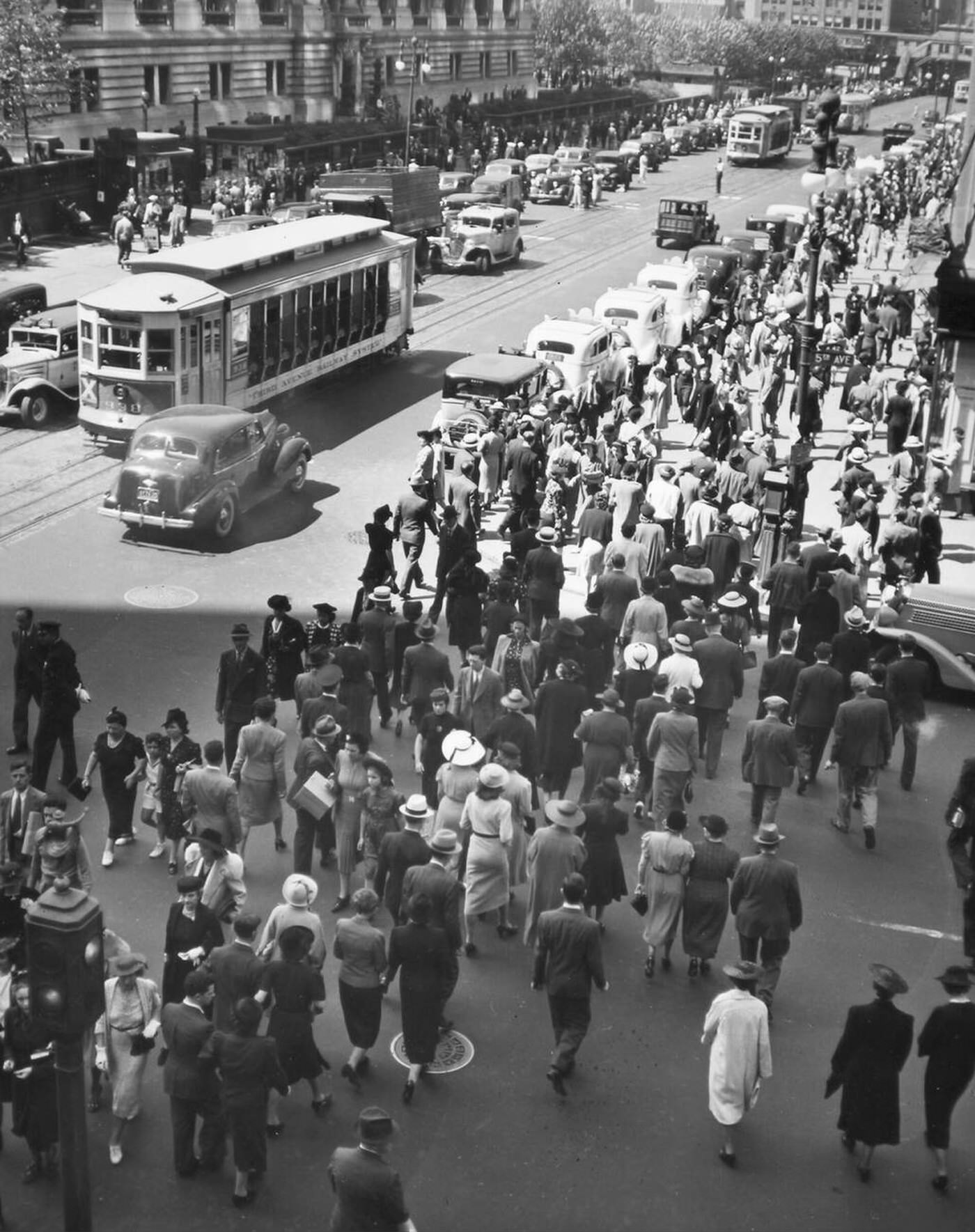 Fifth Avenue And 42Nd Street, Looking West From Seymour Building, Ca. 1935.