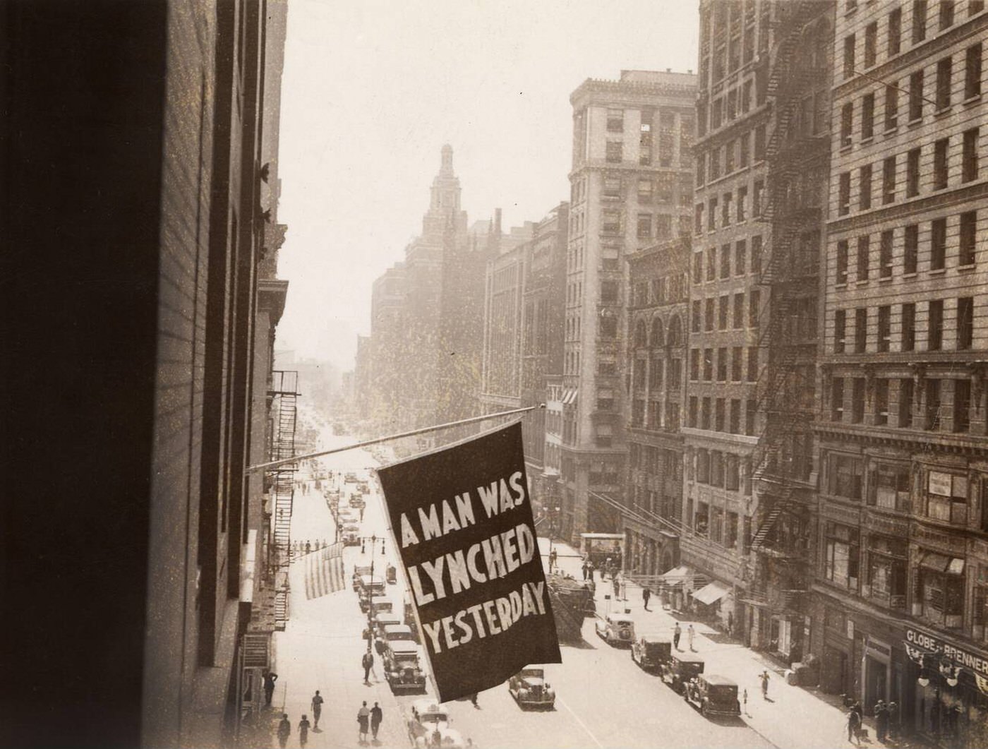 Flag, Announcing Lynching, Flown From Window Of Naacp Headquarters, 69 Fifth Avenue, 1936.