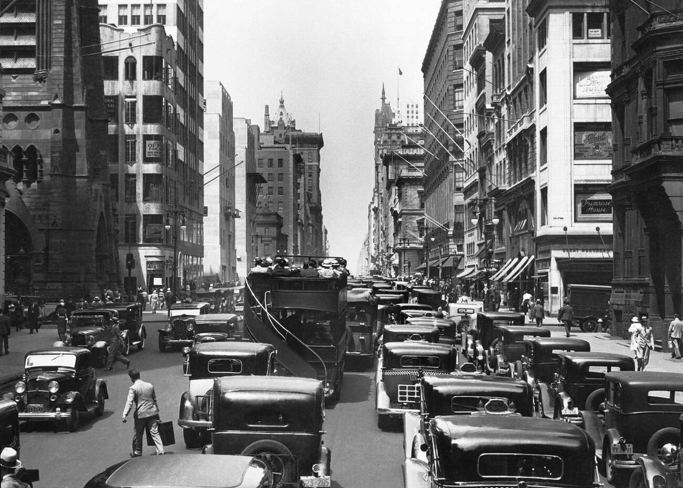 Traffic On Fifth Avenue, Ca. 1934.