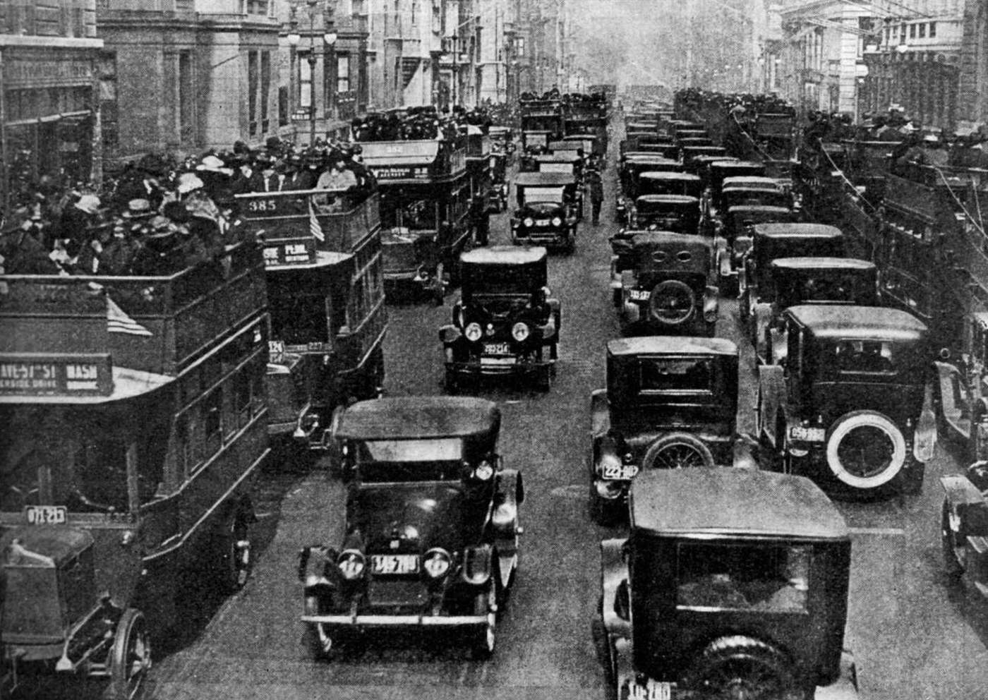 Traffic On 5Th Avenue, As Seen From A Control Tower, 1930S.