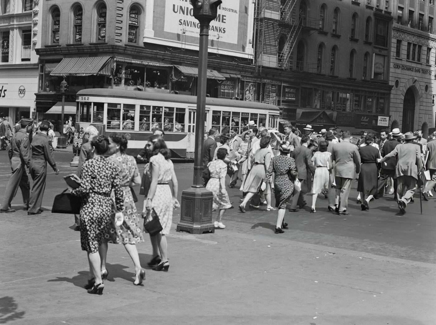 A Cable Car On 5Th Avenue And 42Nd Street, 1940.
