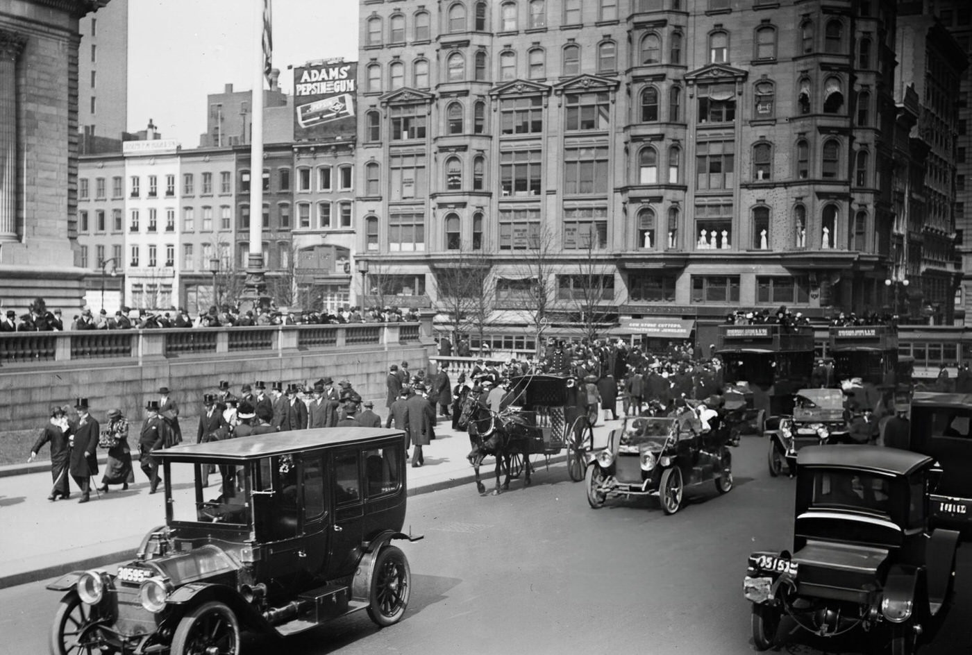 Cars Driving Down Fifth Avenue On Easter Sunday