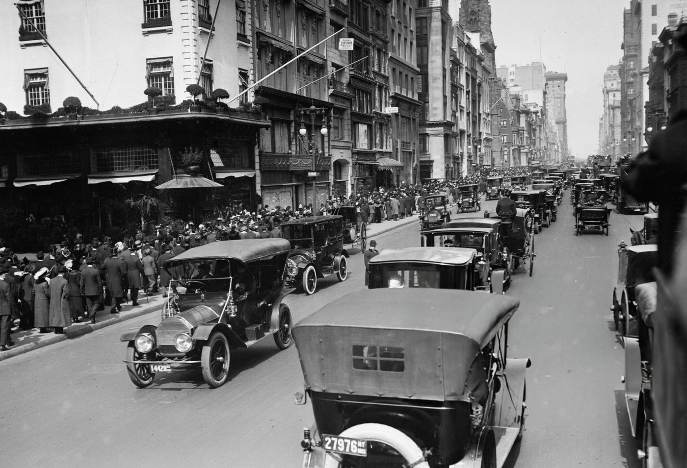 Cars Driving Down Fifth Avenue On Easter Sunday