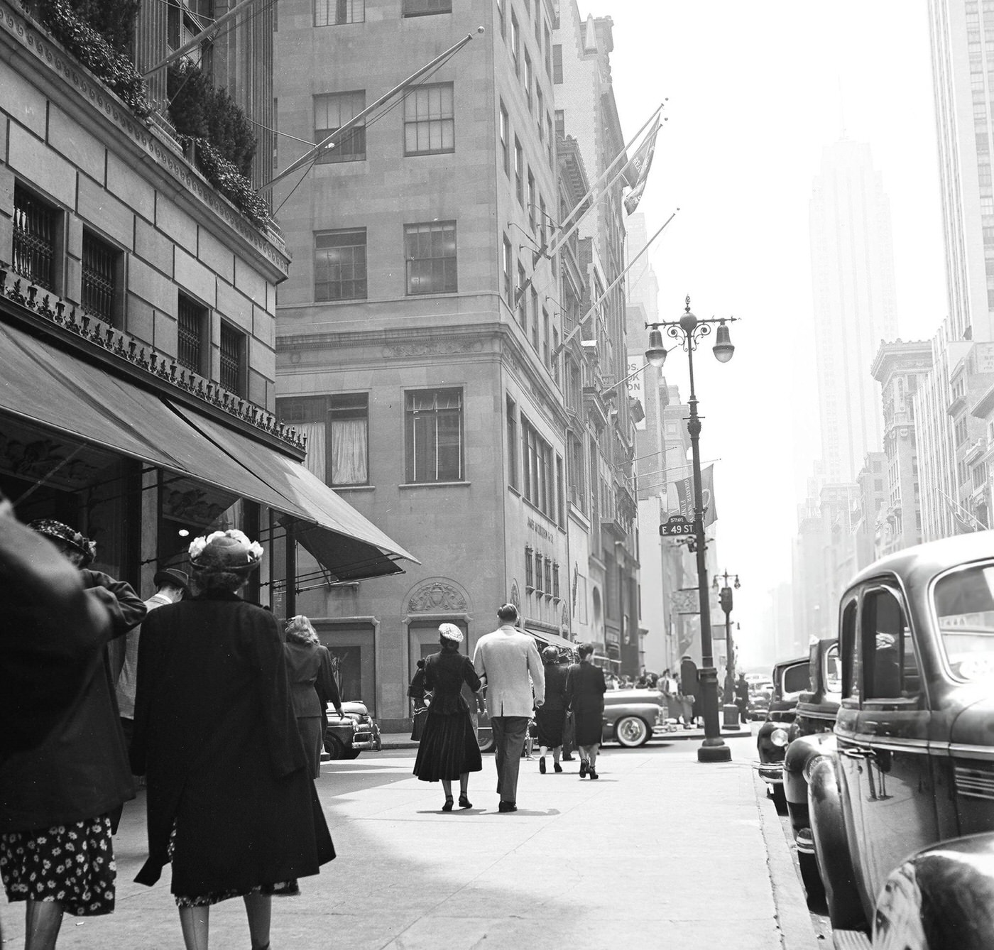 Pedestrian Traffic Along 5Th Avenue Near 49Th Street, 1948.