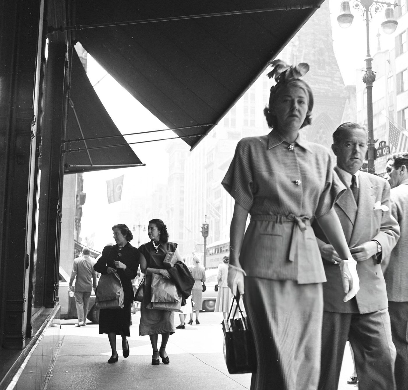 Pedestrian Traffic Along 5Th Avenue Near 49Th Street, 1948.