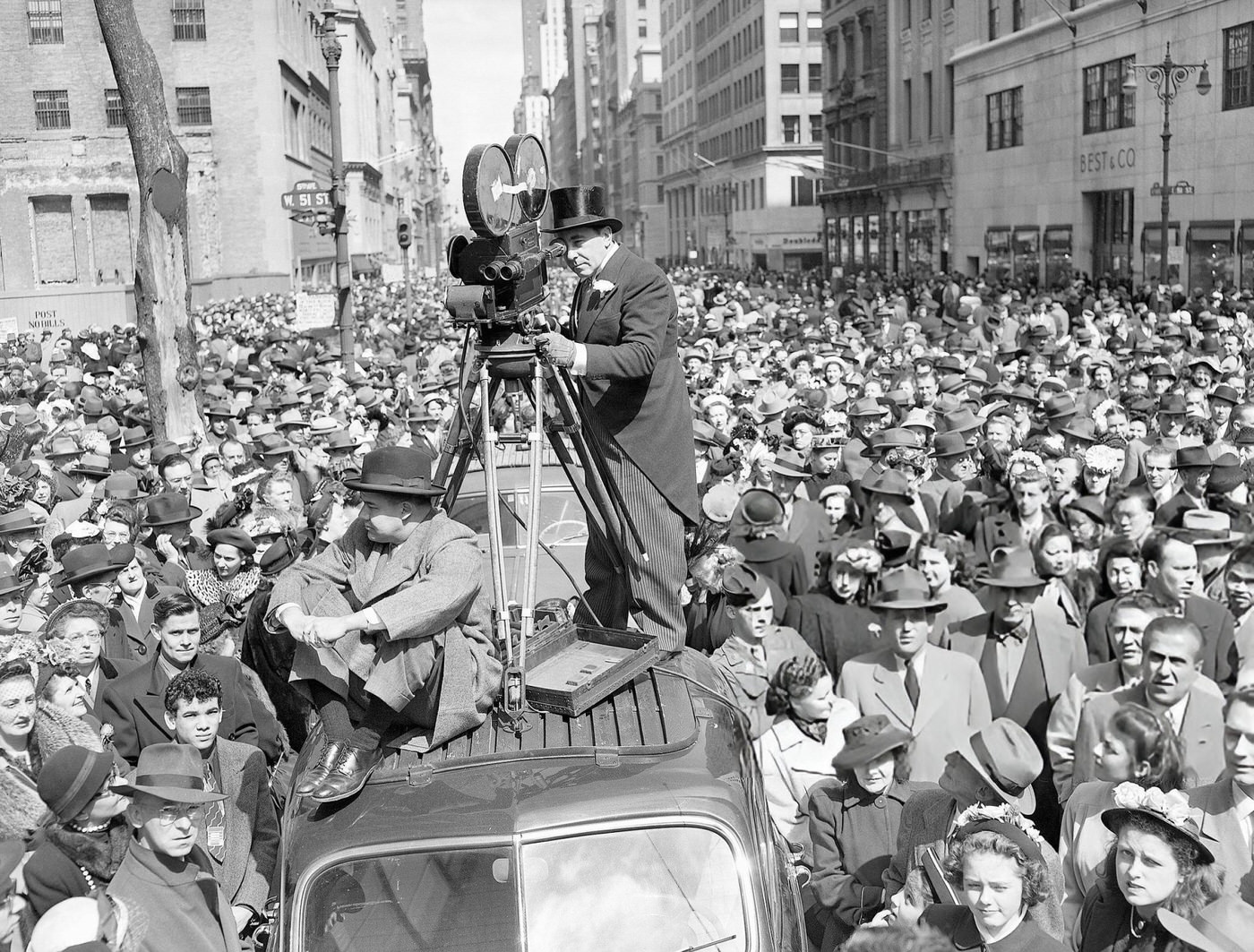 Cameraman Filming The Easter Parade, 1948.