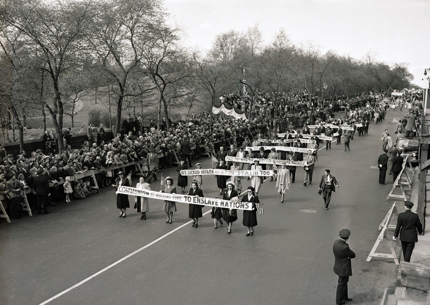 Polish Delegation Marches Along Fifth Avenue, 1948.