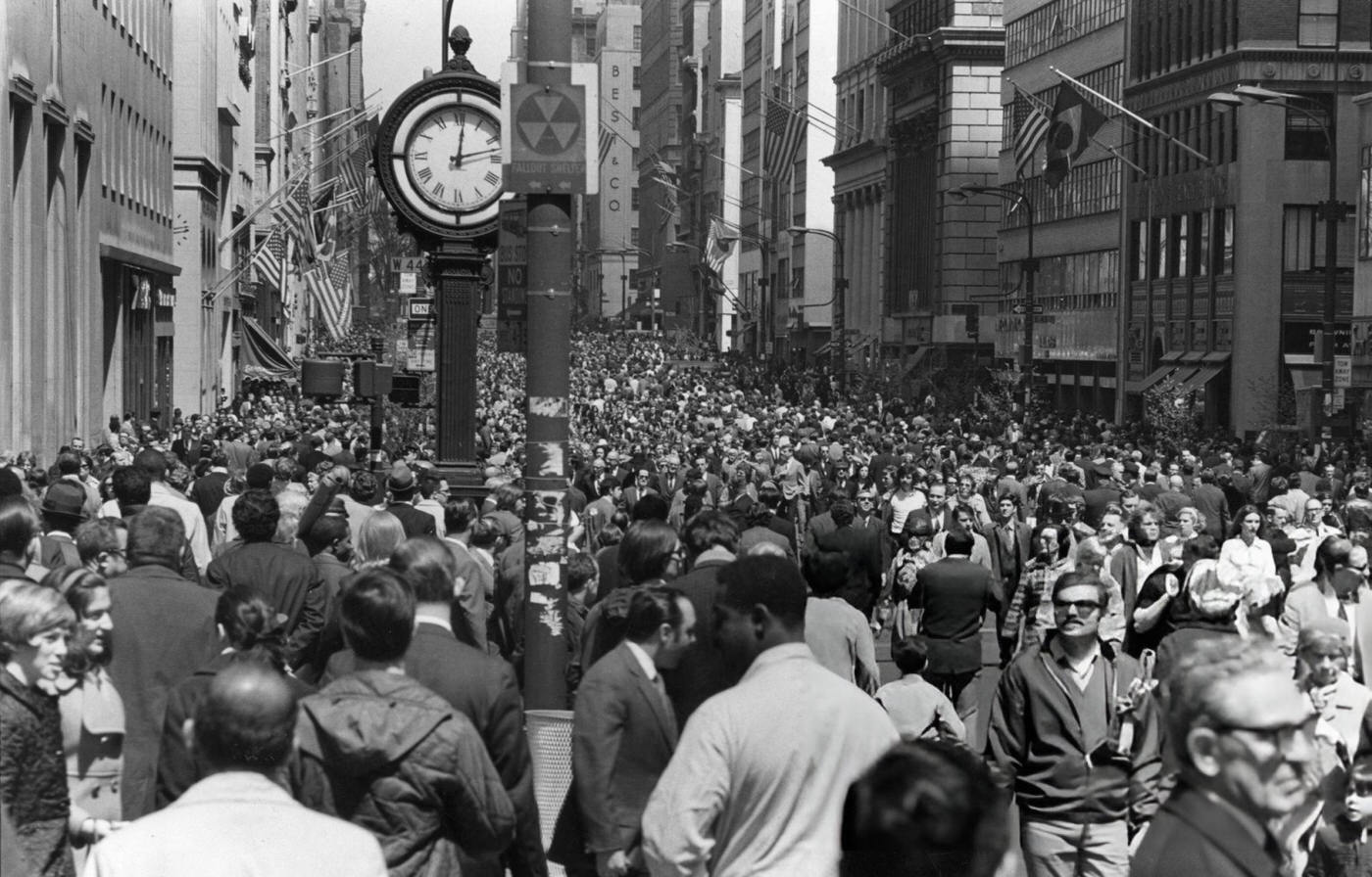 People On 5Th Avenue Celebrating Earth Day, 1970.