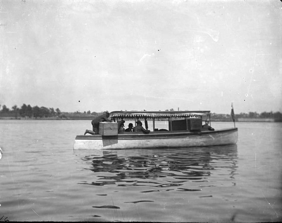 Launch With A Casket In The Stern Related To The General Slocum Disaster, North Brother Island, 1904.