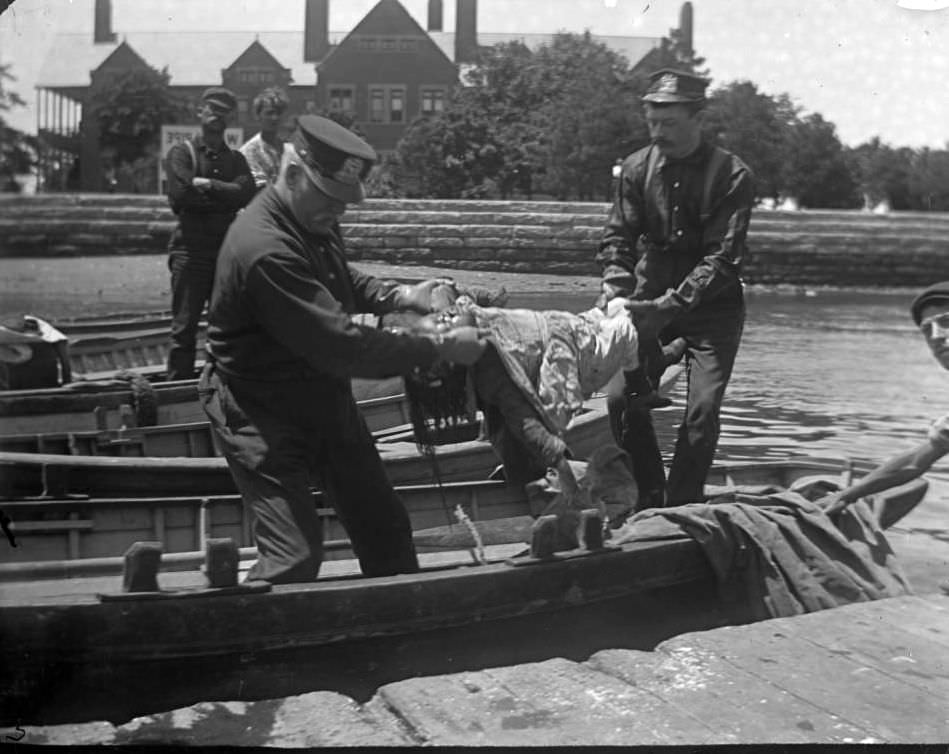 Carrying A Child'S Body From The General Slocum Disaster, North Brother Island, 1904.