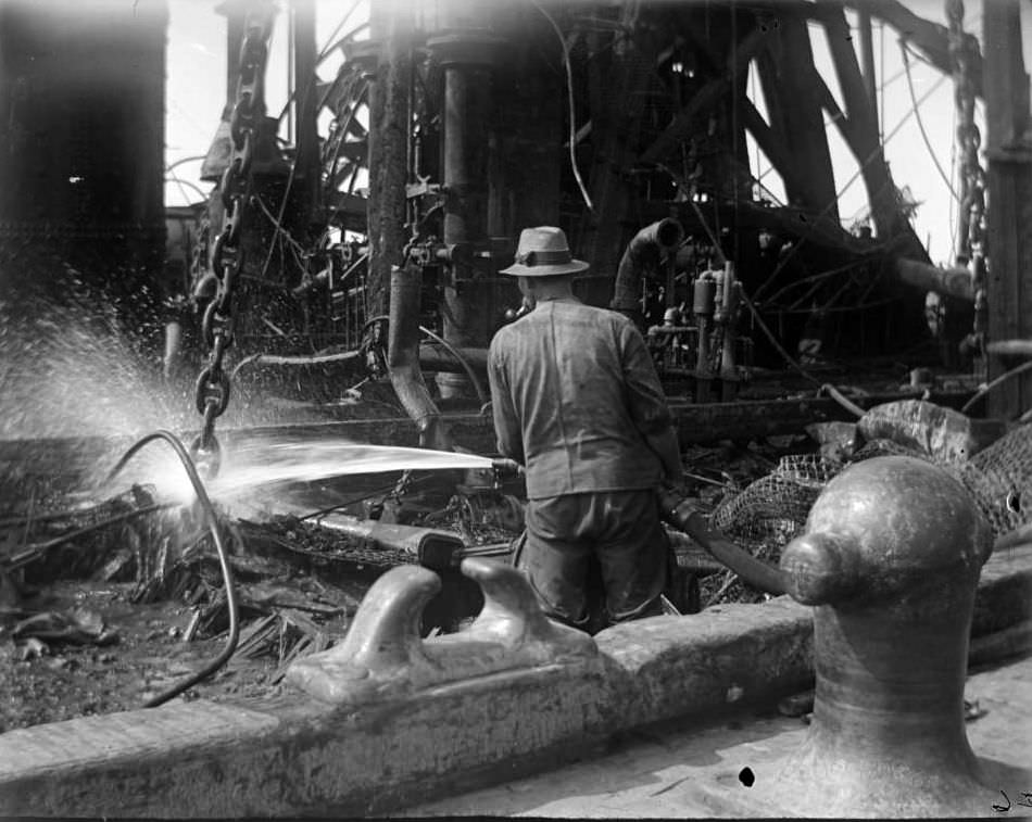 Hosing Down The Wreck Of The General Slocum, North Brother Island, 1904.