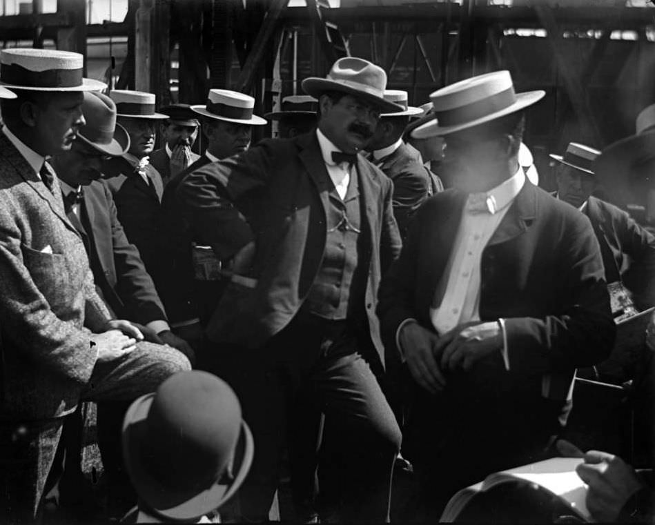 Men Conferring Regarding The General Slocum Disaster, North Brother Island, 1904.