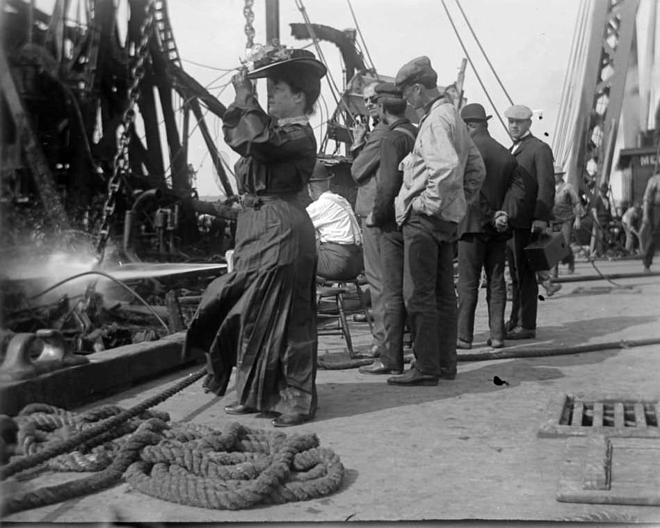 Woman Surveying The Wreck Of The General Slocum, North Brother Island, 1904.