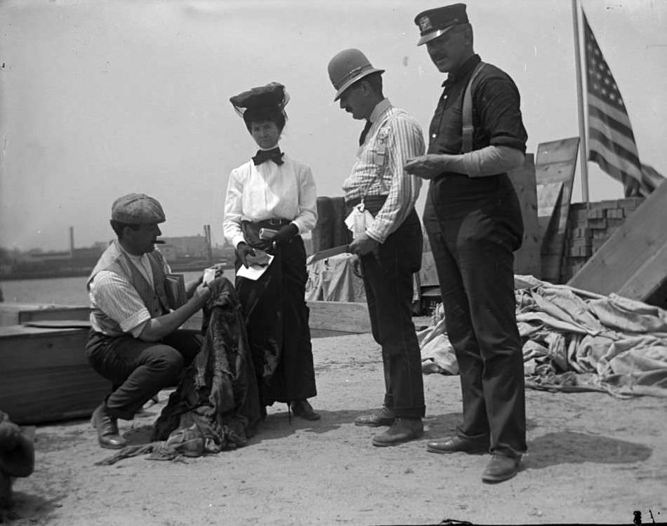 The General Slocum Disaster: Trying To Identify Clothing, North Brother Island, 1904.