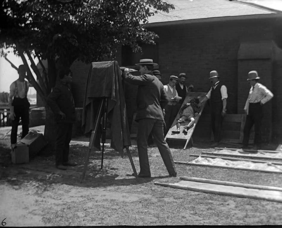 Photographing A Dead Child From The General Slocum Disaster, North Brother Island, 1904.