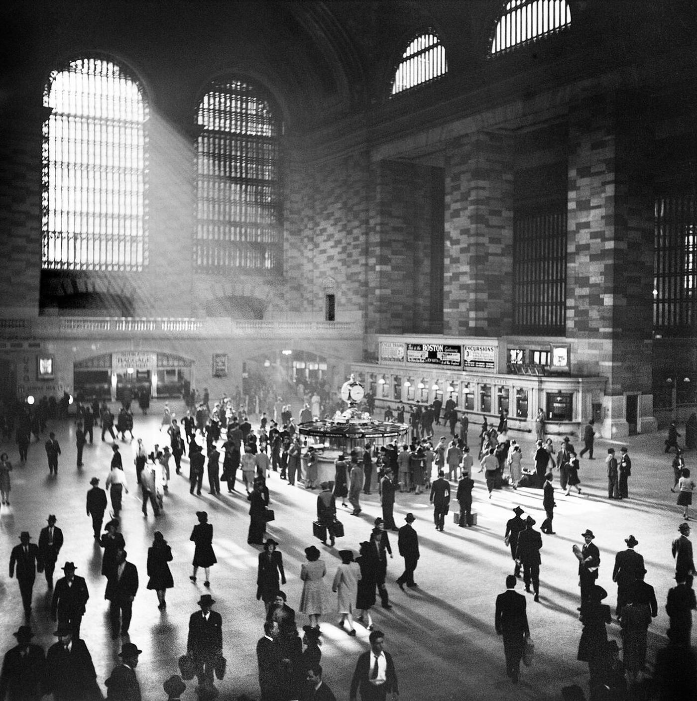 Main Concourse With Sunlight Streaming Through Windows, Grand Central Terminal, New York City, October 1941.