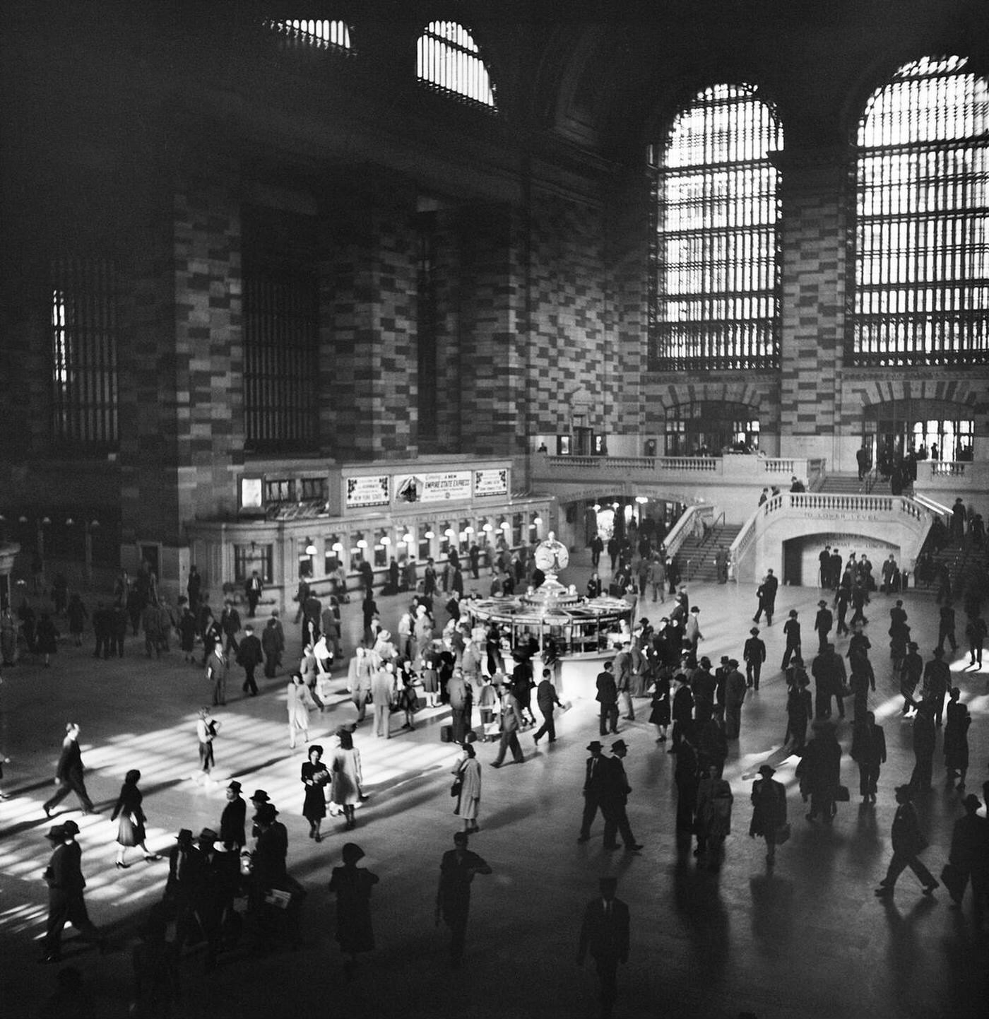 Main Concourse, Grand Central Terminal, New York City, October 1941.