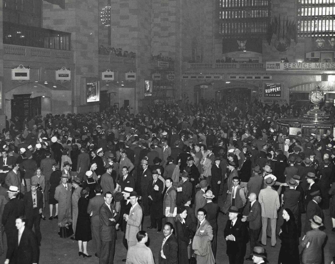 Travelers Stranded At Grand Central Station Due To Railway Strike, May 23, 1946.