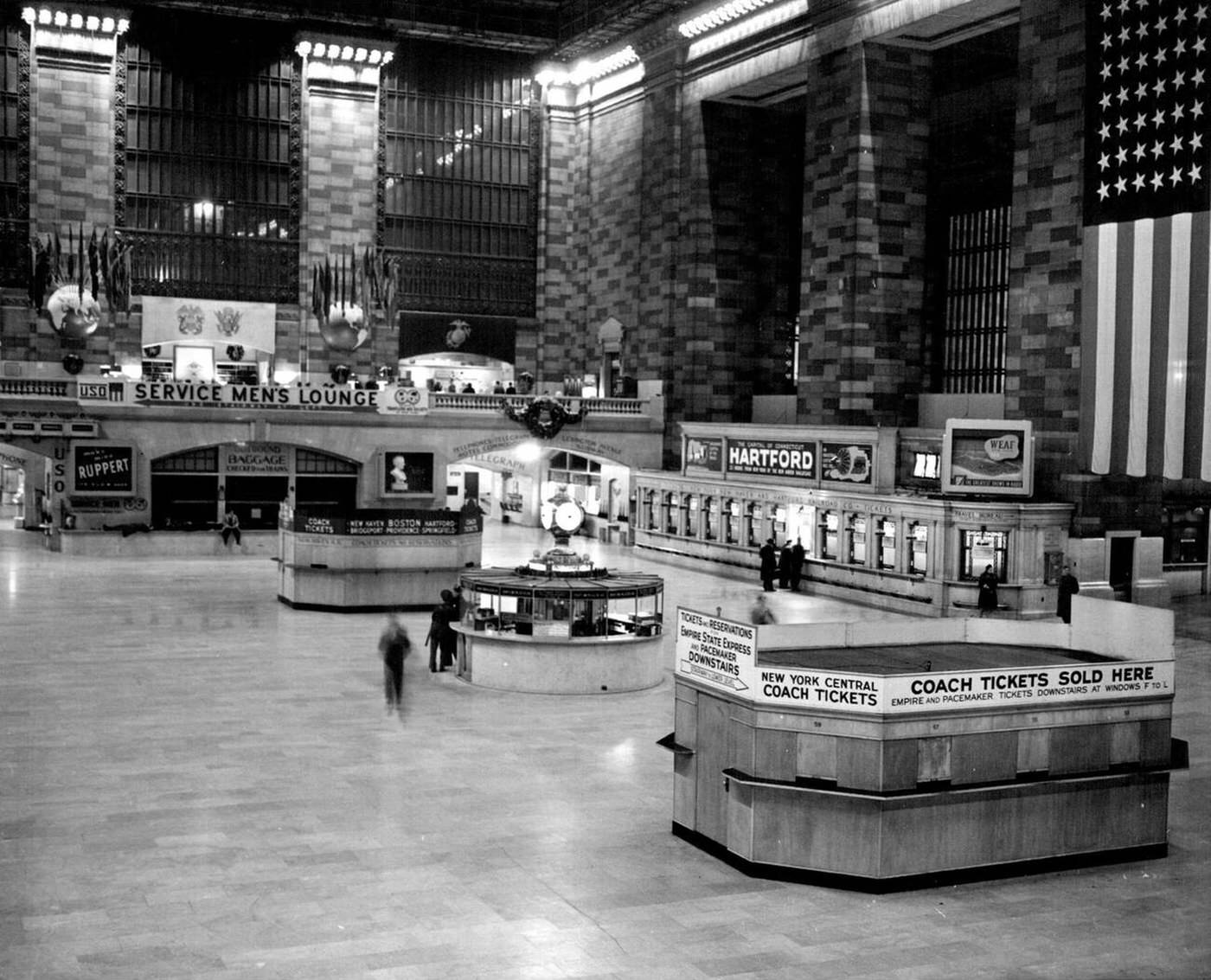 Main Waiting Room At Grand Central Almost Deserted At 3:05 A.m., New York, June 20, 1946.