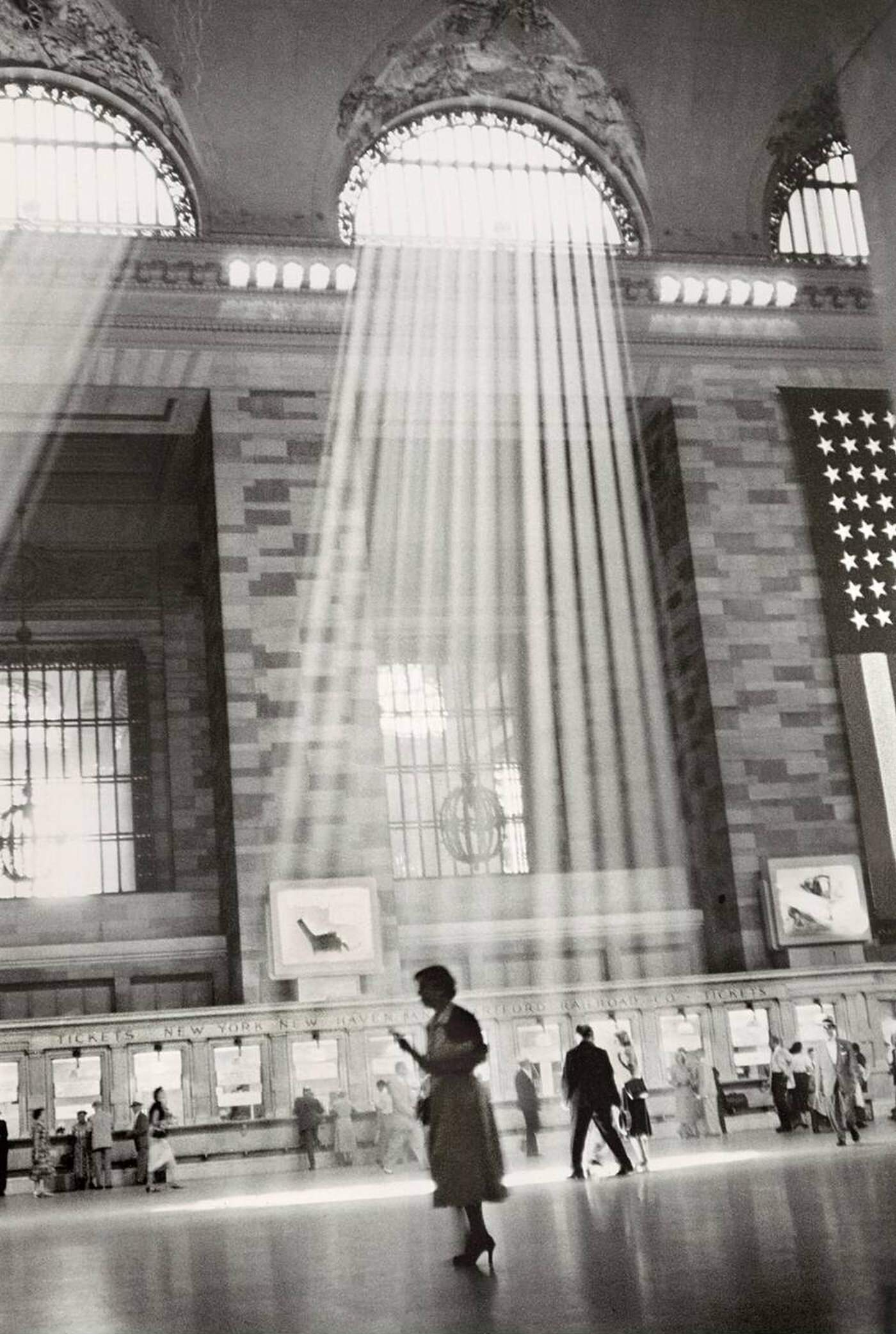 Main Concourse With Sunlight Streaming Through Windows, Grand Central Terminal, New York City, August 1953.
