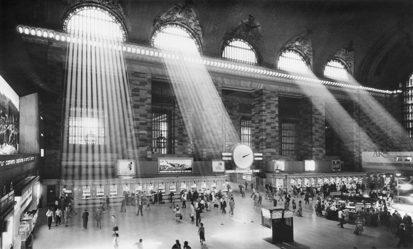 Main Concourse With Sunlight Streaming Through Windows, Grand Central Terminal, New York City, September 1959.