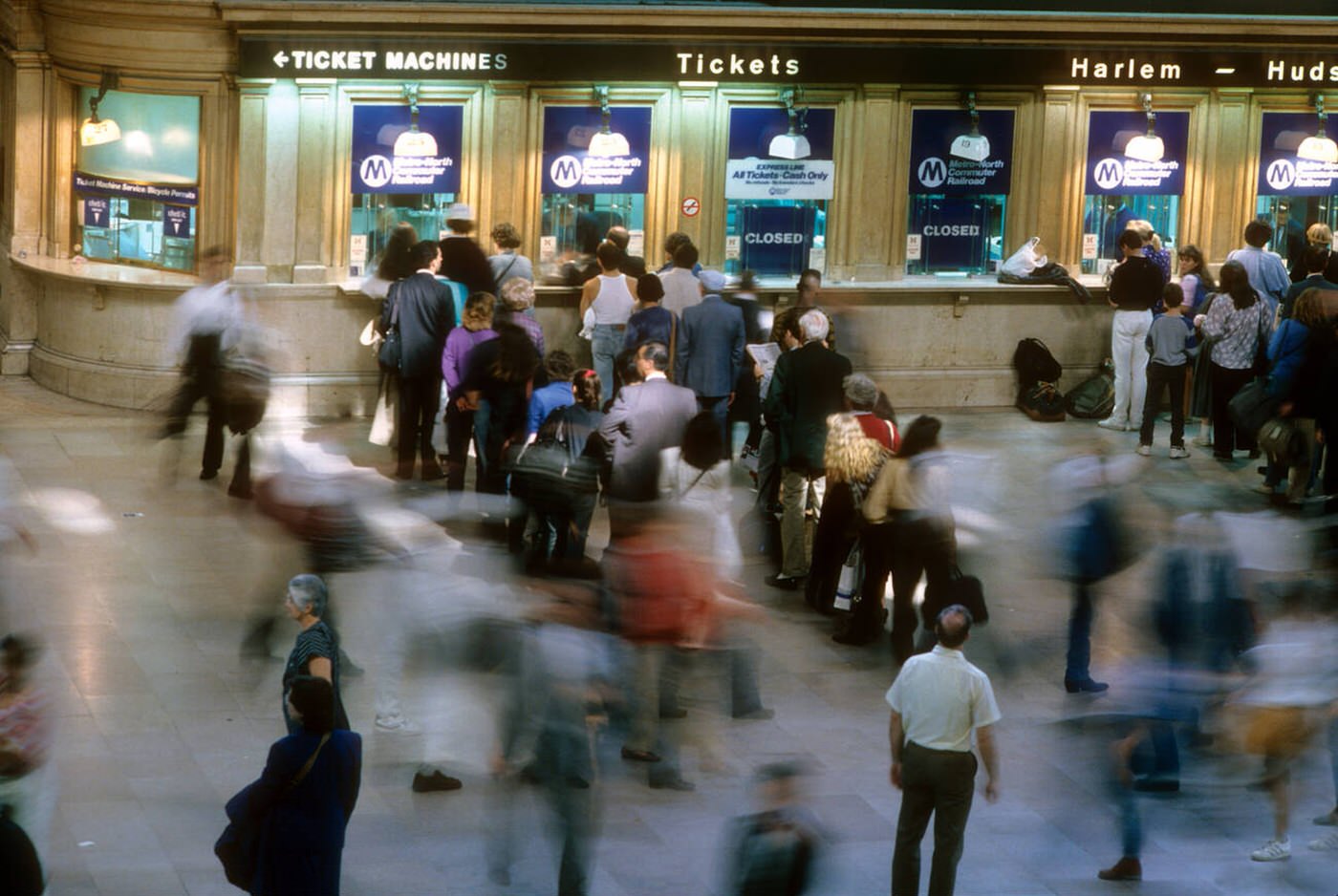 Travelers Purchase Tickets In Grand Central Terminal, New York, May 1988.