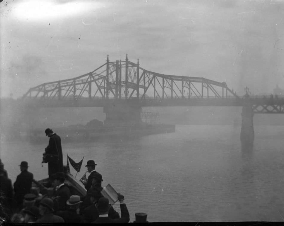 Aboard The Excursion Boat 'Fulton Market,' During The Congressional Rivers &Amp;Amp; Harbors Committee Visit To New York City, Approaching The Kings Bridge, 1903.