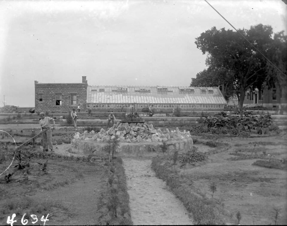 Boys Working Near The Greenhouse, Hart Island Reformatory For Boys, Hart Island, Bronx, 1913.