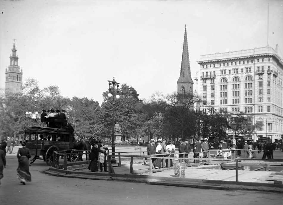 Traffic And Pedestrians At Madison Square, 1902.