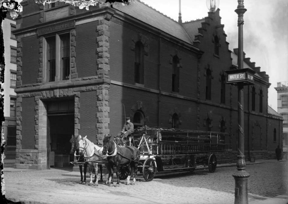 Hook &Amp;Amp; Ladder Company Firehouse, Water Street And Old Slip, Ca. 1890S.