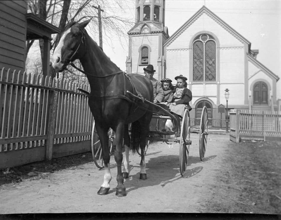 A Family In A Buggy Heading Home From Church, Bronx, Ca. 1897.