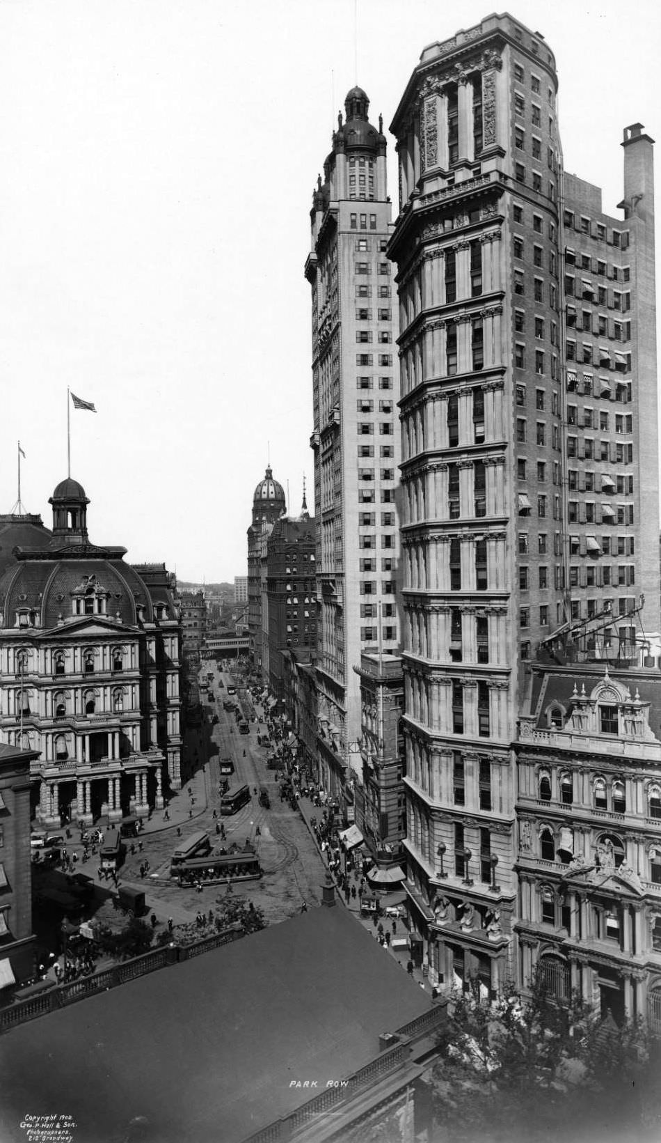 Manhattan: View Looking Northeast On Park Row, 1902.