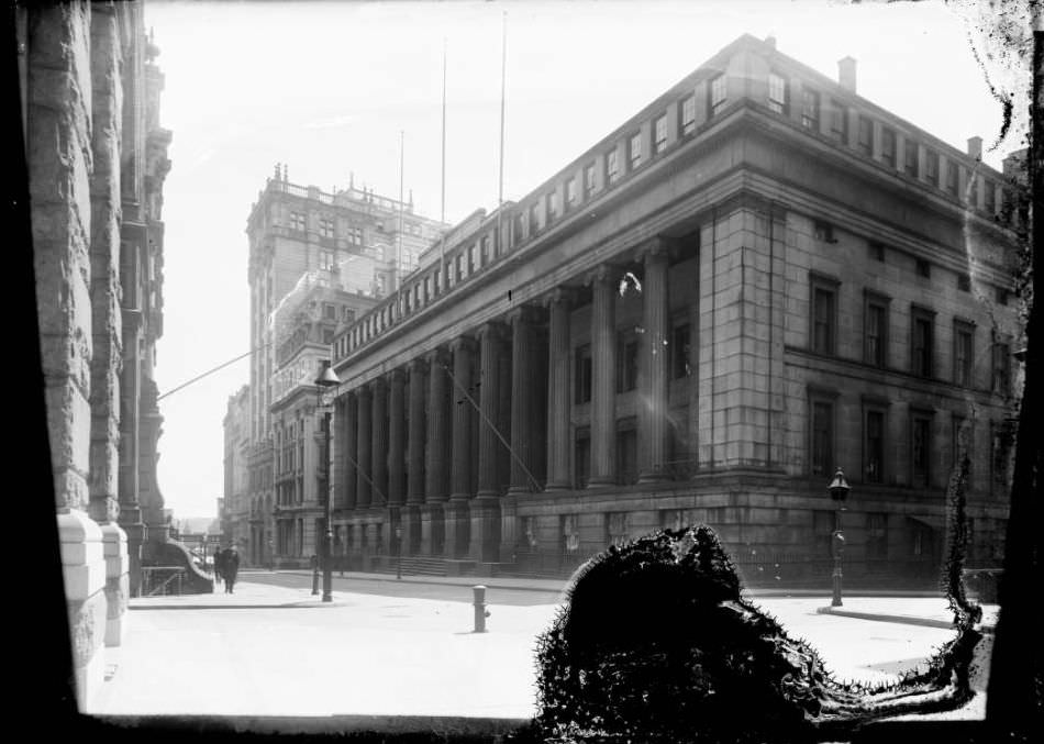 Wall Street Looking East From William Street, National City Bank At Right, Ca. 1890S.
