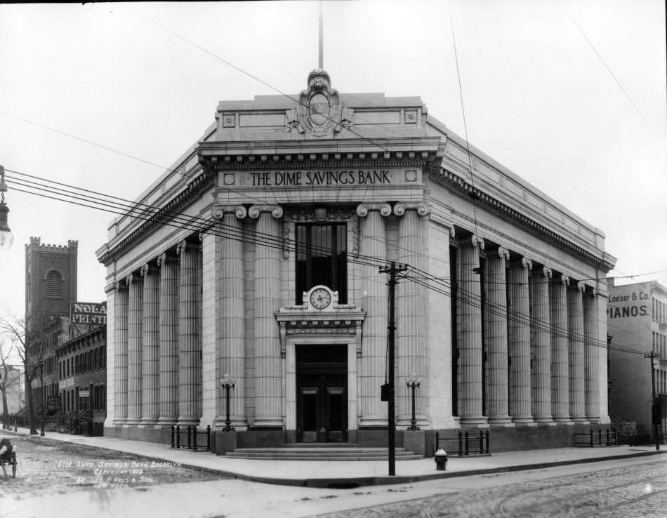 Brooklyn: Dime Savings Bank Of Brooklyn, Dekalb Avenue And Albee Square, 1909.