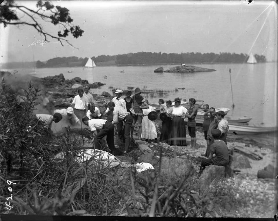 Cooking Clams On The Beach At Orchard Beach, Bronx, 1907.