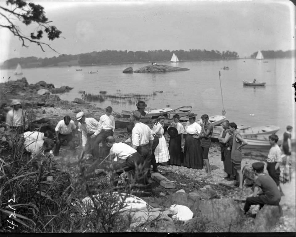 Cooking Clams On The Beach At Orchard Beach, Bronx, 1907.