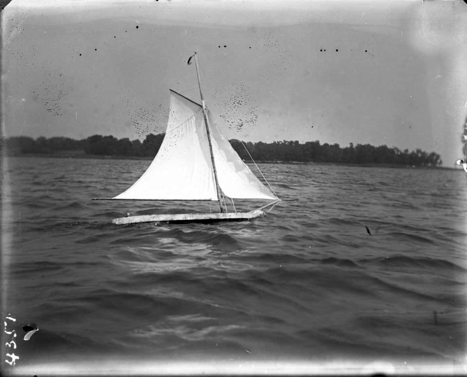 A Model Sailboat At Orchard Beach, Bronx, 1907.