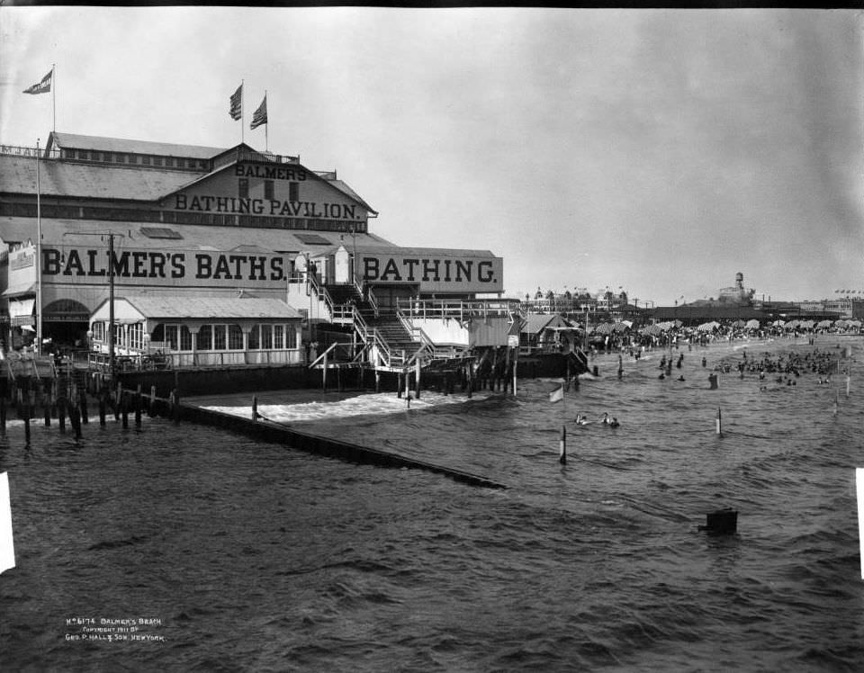 Balmer'S Beach And Bathing Pavilion, Brooklyn, 1911.