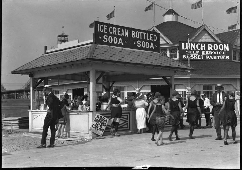 Food Concessions, Brighton Beach, Brooklyn, Ca. 1920.