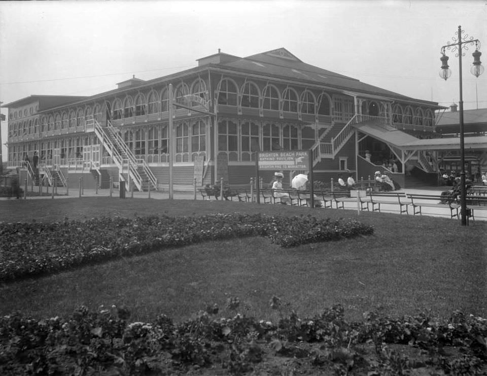 Brighton Beach Park And Bathing Pavilion, Brooklyn.