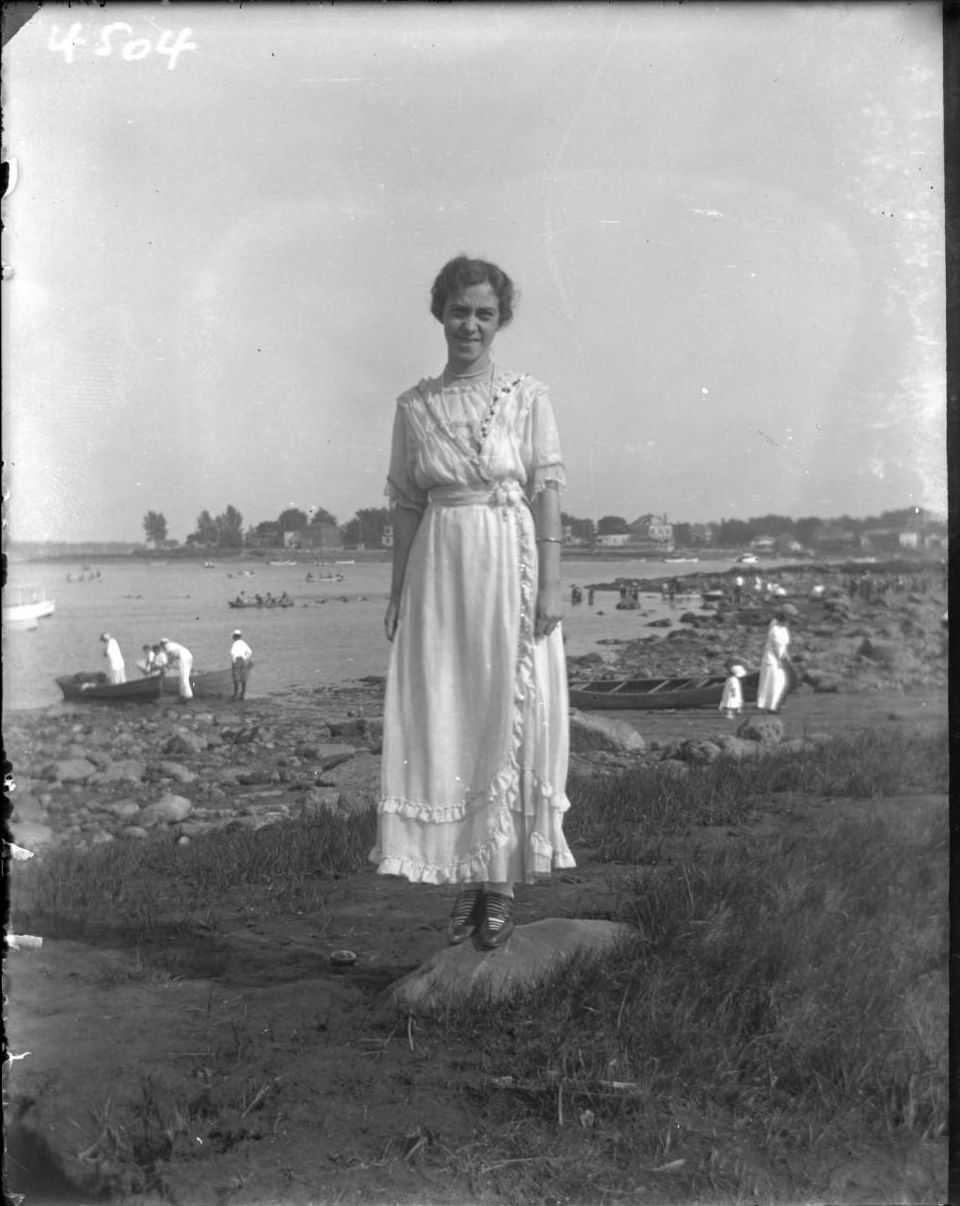 Grace Stonebridge On The Beach At Orchard Beach, Bronx, 1915.